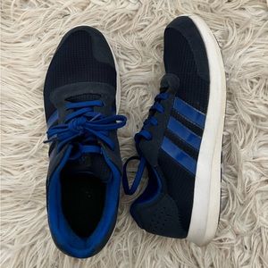 Navy blue adidas sneakers, tennis shoes, size 9.5, mens
